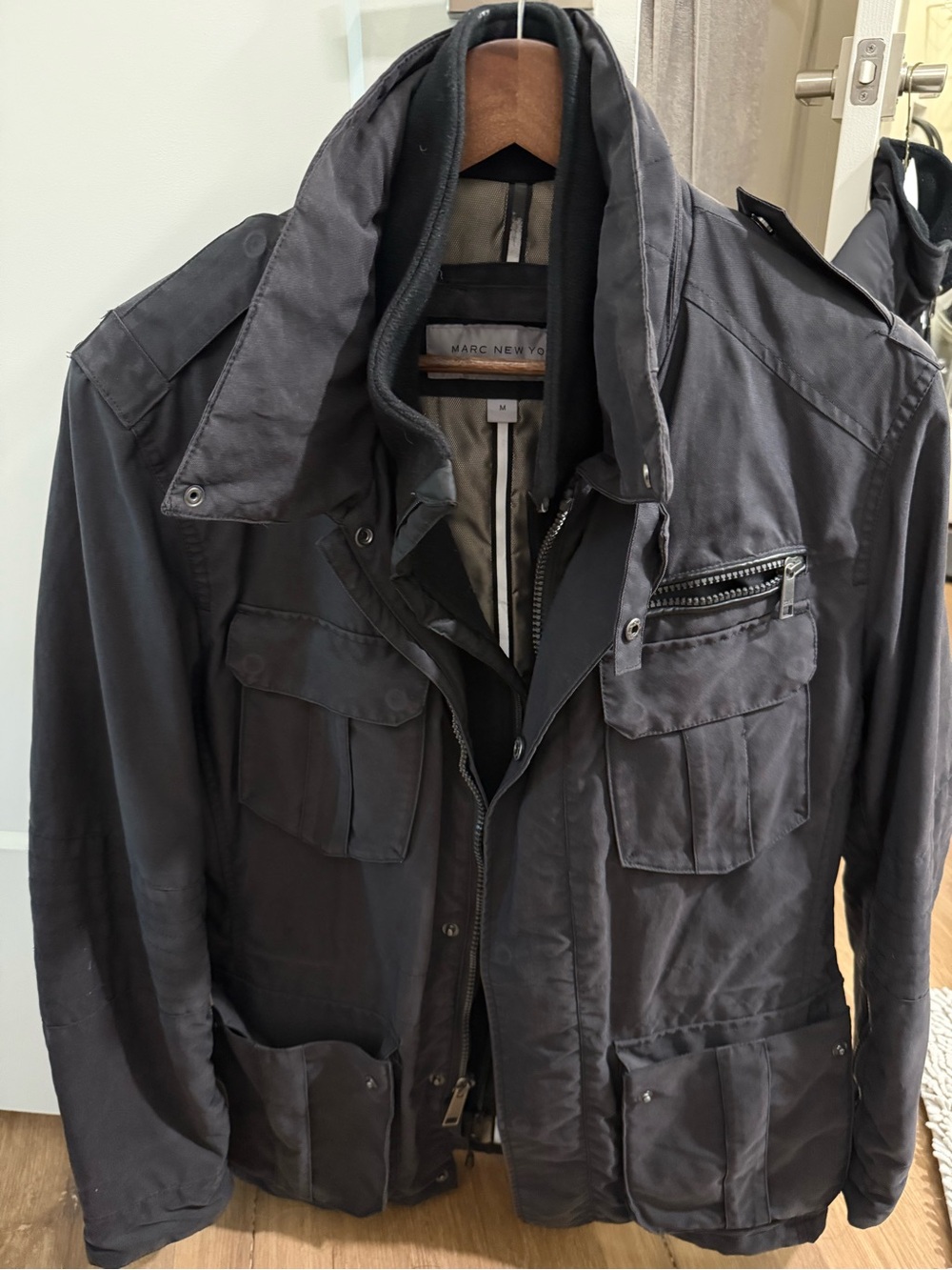 Marc New York Men's Dark Gray Military Field Jacket